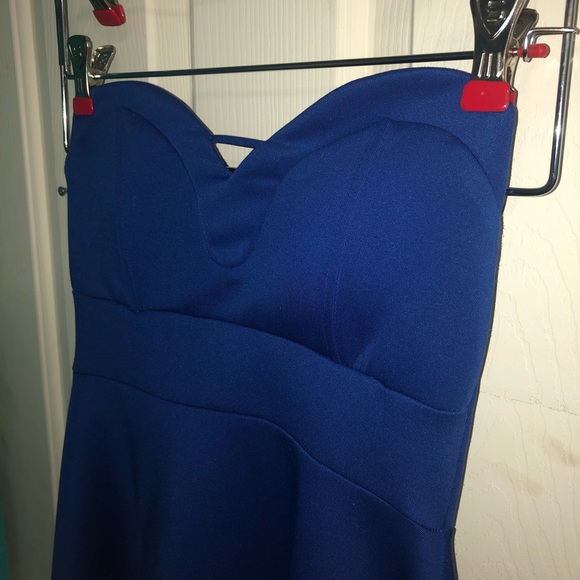 Flirty Strapless Blue Dress - Picture 1 of 4